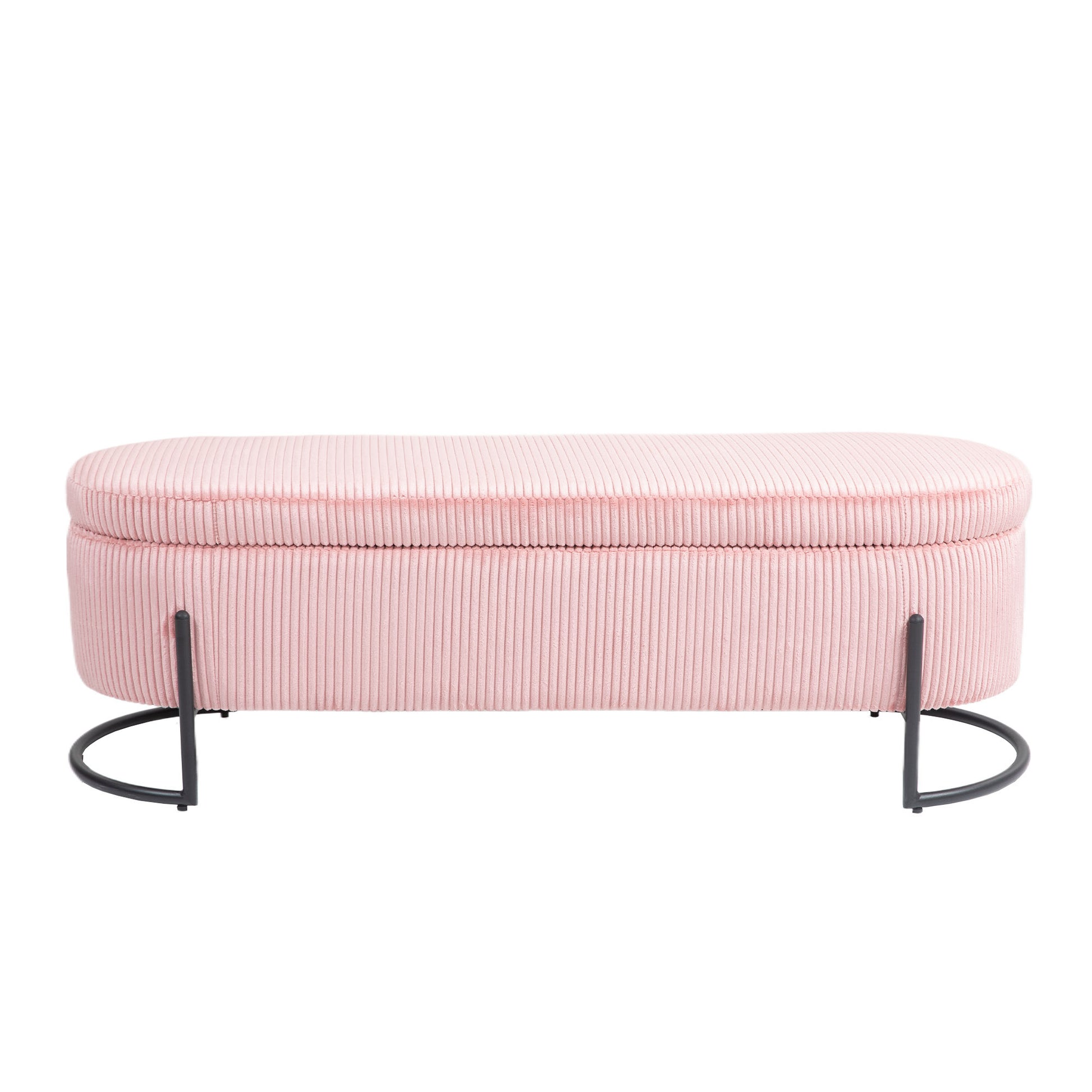 Coolmore Storage Ottoman,Bedroom End Bench,Upholstered Fabric Storage Ottoman With Safety Hinge, Entryway Padded Footstool, Ottoman Bench For Living Room & Bedroom Pink Pink Foam Velvet