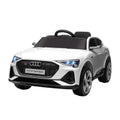 Aosom 12V Kids Electric Ride On Car, Audi E Tron, Battery Powered Toy With Parent Remote Control, Suspension System, Auxiliary Wheels, Led Lights, Music And Horn, Mp3 Player, White White Iron Plastic