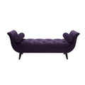 Alma Tufted Flared Arm Entryway Bench, Purple Velvet Purple Foam Velvet