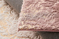 Luxury Machine Washable Dust Pink Abstract Gold Gilded Chinchilla Faux Fur Area Rug Dusty Rose Polyester