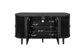 4 Door Storage Cabinet, Fluted Entertainment Center, Accent Cabinet With Adjustable Shelf ,Tv Stand Storage With Sliding Doors ,Tv Console Cabinet For Living Room Bedroom Freestanding 3 4 Spaces Natural Black Sliding Doors Dining Room Glam,Modern Mdf