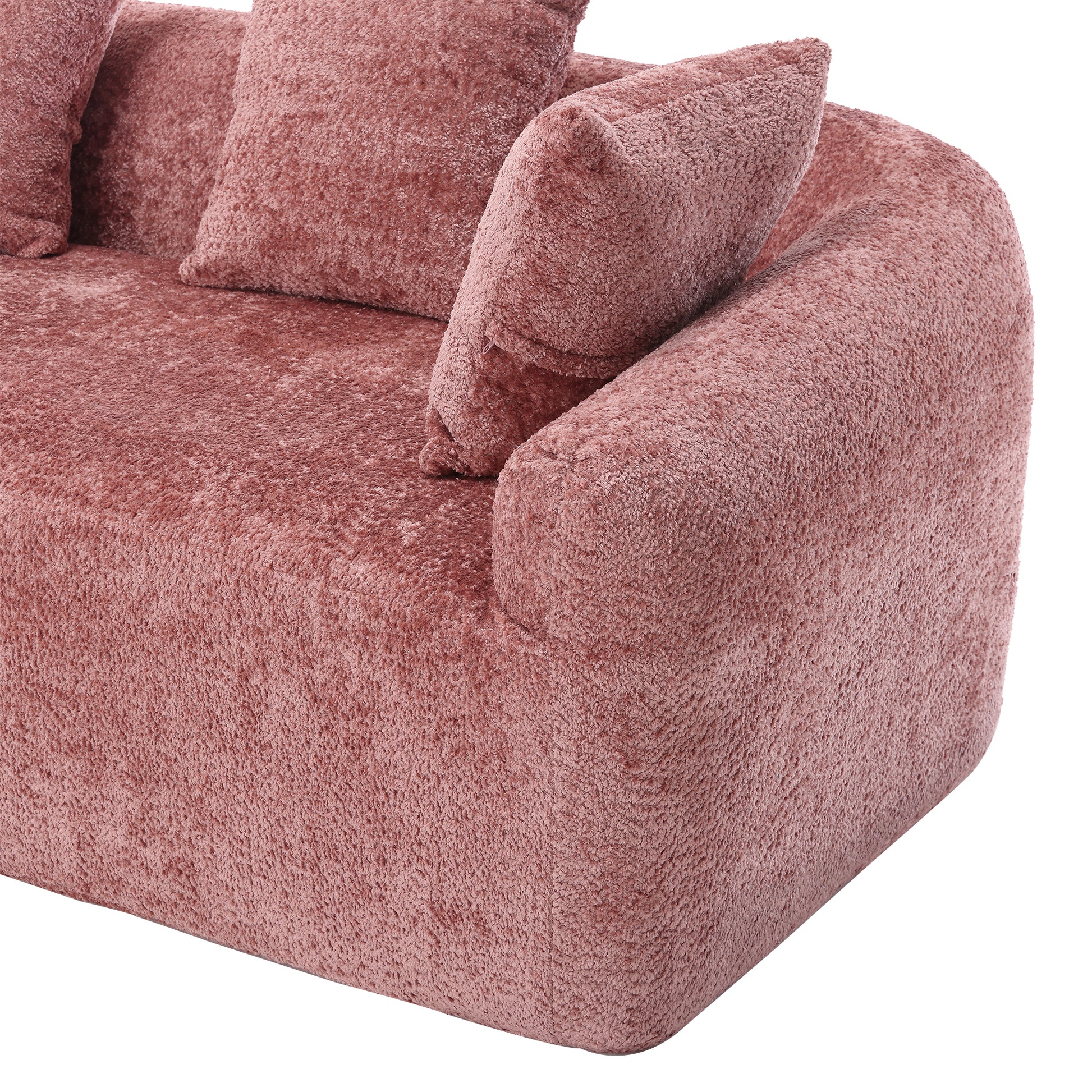 Coolmore Boucle Sofa 3 Seater For Living Room Oversized Comfy Sofa L Shape Sofa Couch With Chaise Home Furniture Sleeper Sectional Sofa For Apartment, Office Left Hand Facing Pink Pink Primary Living Space Foam Boucle 3 Seat