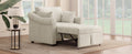 Chenille Convertible Sleeper Chair With Adjustable Backrest, 3 In 1 Lounger Chair Turns Into Bed, Single Bed For Living Room, Beige Beige Chenille
