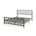 Classic King Size Metal Bed Frame With Vintage Headboard, No Box Spring Required, Under Bed Storage, Copper King Copper Iron