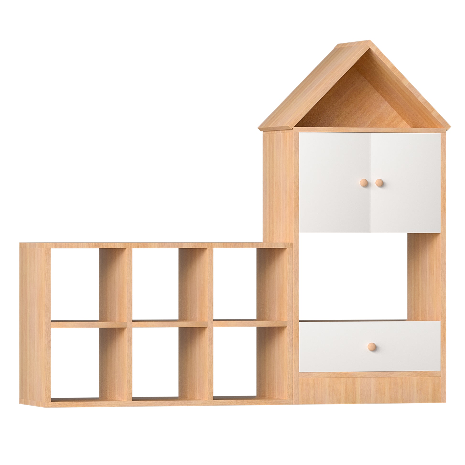 Versatile Children'S Bookshelf With House Shaped Design, Multi Functional Storage For Books And Toys, Adjustable Placement, Durable Kids Organizer For Playroom Or Bedroom Easy Assembly & Safe For