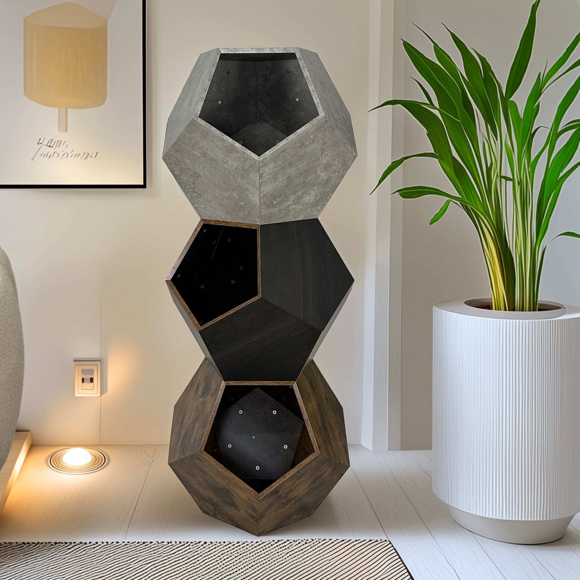 25.98'' Modern Pet Furniture Cat Litter, Sofa Side Table, Planter Mdf Multifunctional Furniture, Burmese Sumac Black Brown Mdf