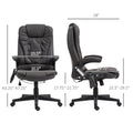 Homcom High Back Vibration Massage Office Chair With 6 Vibration Points, Heated Reclining Pu Leather Computer Chair With Armrest And Remote, Dark Brown Brown Pu