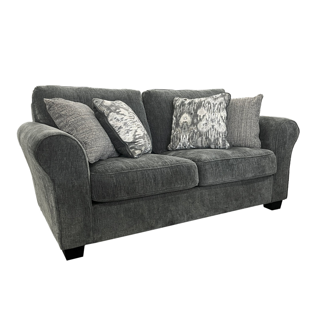 Romeo Grey Loveseat Grey Wood Polyester Blend