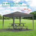 10'X10' Folding Canopy With 4 Removable Sidewalls Outdoor Event Shelter Upf 50 Gazebo Portable Tents For Parties Beach Camping Wedding Ez Pop Up Canopy 4Pcs Weight Bag Carry Bag Black Metal