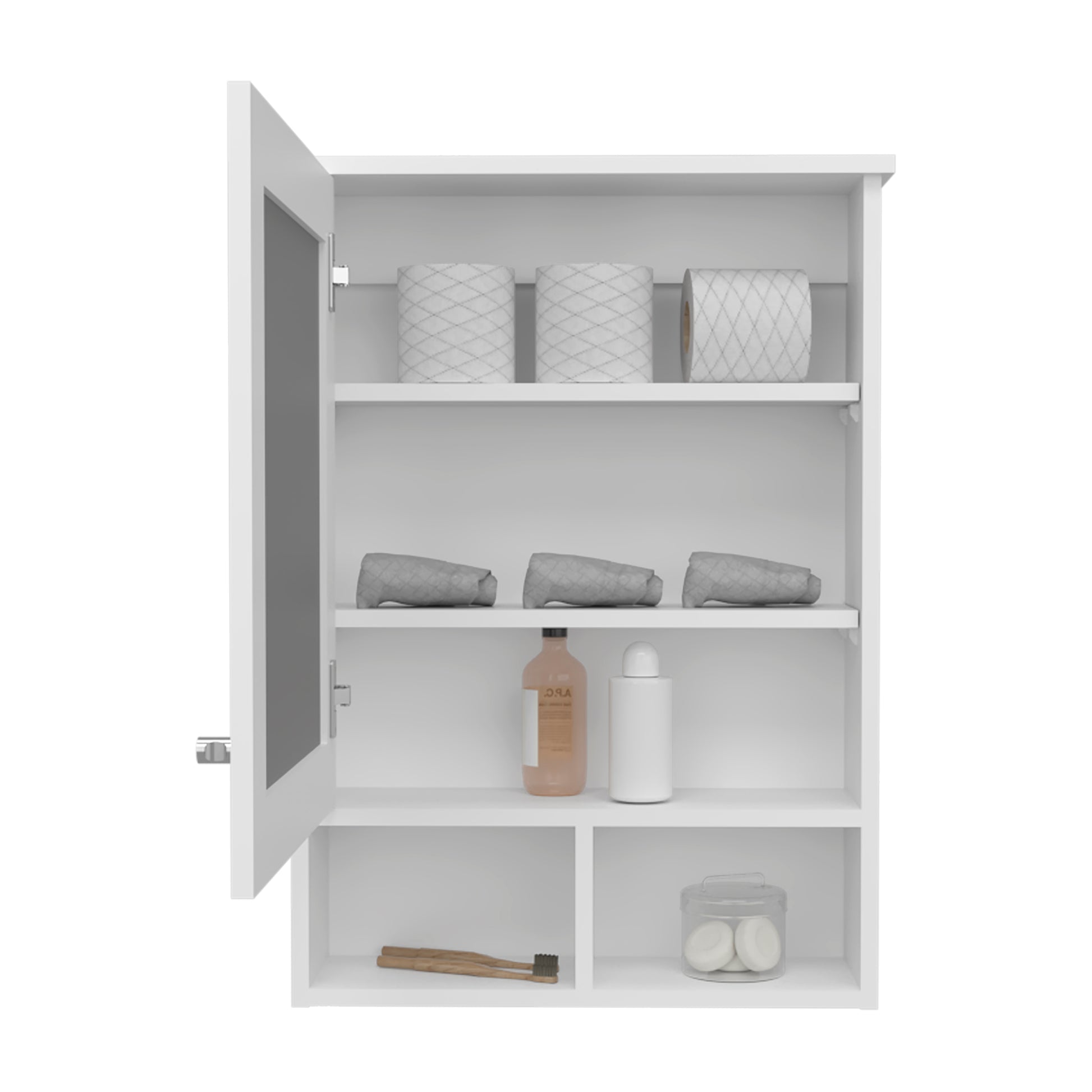 Medicine Cabinet Gibson, Bathroom, White White Particle Board Engineered Wood