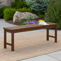 Modern Slat Top Solid Wood Patio Bench Dark Brown Dark Brown Acacia Wood