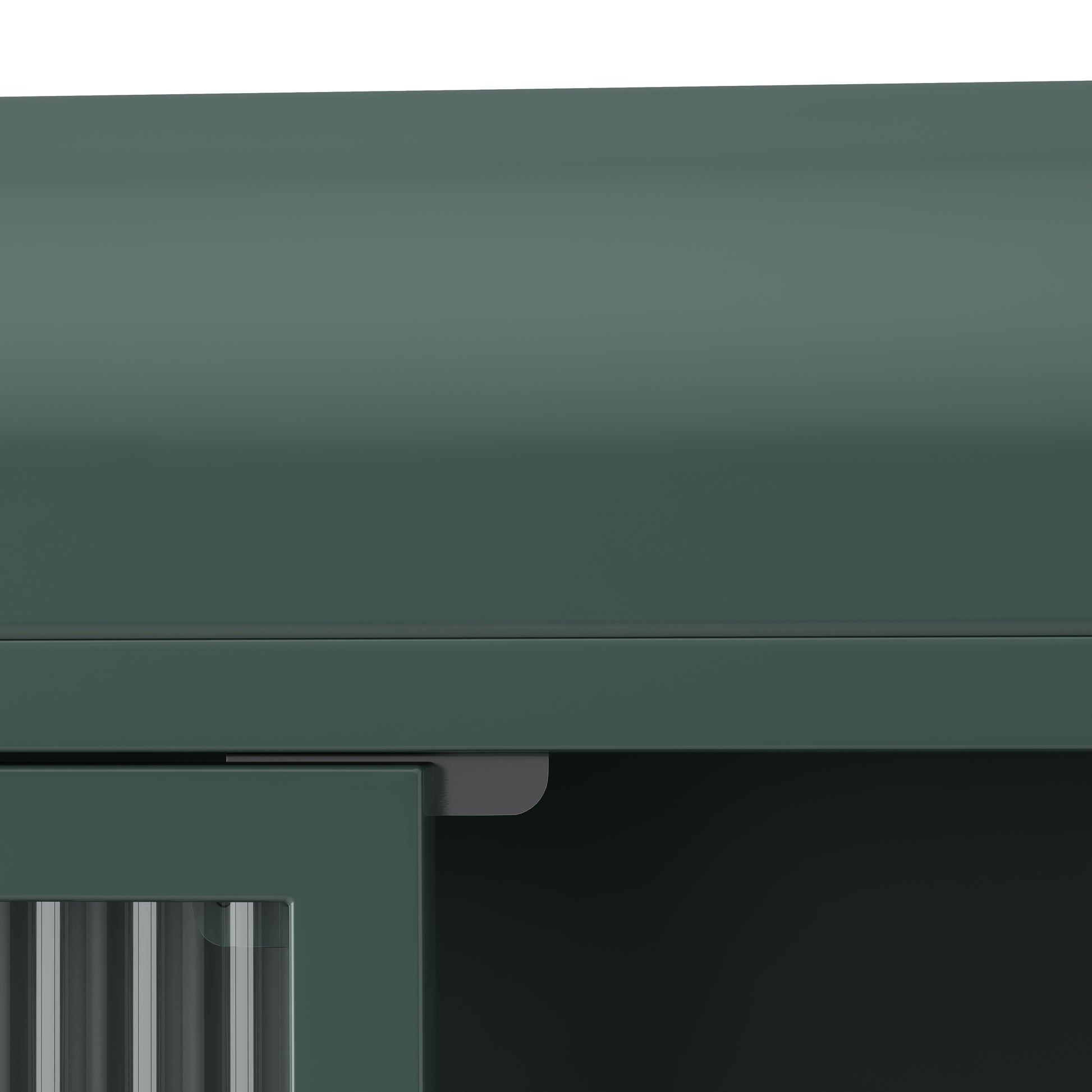 3 Door Arched Wall Mounted Glass Cabinets For Kitchen, Living Room And Bathroom Dark Green Dark Green Glass Metal