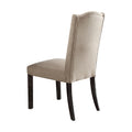 Gerardo Beige Linen & Weathered Espresso Dining Chair Set Of 2 Beige Linen