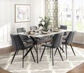 Modern Contemporary Dining Table 1Pc Sintered Stone Tabletop Marble Look Black Metal Legs Kitchen Dining Furniture White Seats 6 Dining Room Contemporary,Modern Rectangular Sintered Stone