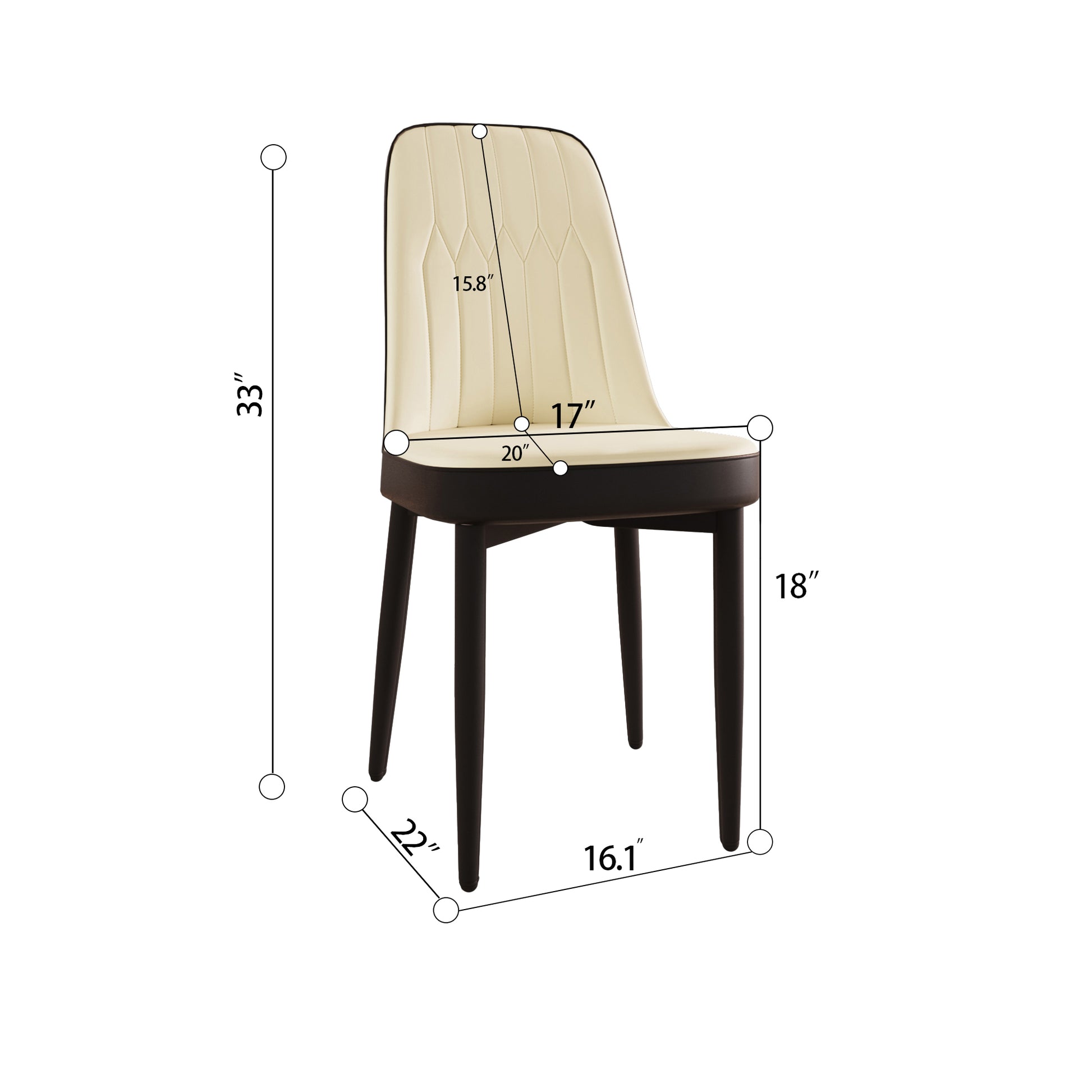 51" 6 Person Glass Dining Table Set, Kitchen Set With Black Metal Leg Dining Table And Chairs, Modern Rectangular Tempered Glass Tabletop And Dining Room Thick Cushioned Pu Dining Chairs Beige Black
