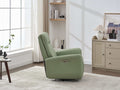 Swivel Glider Recliner Chair, 270 Power Recliner Rocking Chair Nursury Chair For Living Room Bedroom Apartment Green Faux Leather