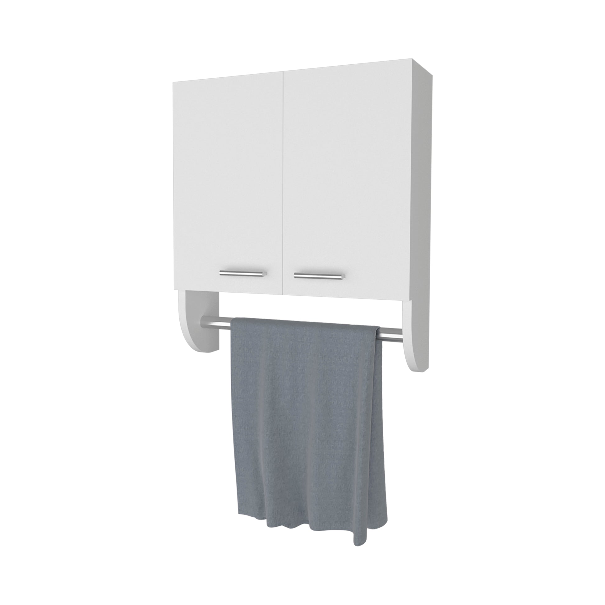 Goodyear Medicine Cabinet In Melamine With A Towel Bar, White White 2 2 Up To 17 In Bathroom Wall Mounted Minimalist,Modern 5 10 Inches Particle Board Melamine