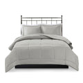 Microcell Down Alternative Comforter Mini Set King Grey Microfiber