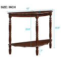 42'' Retro Circular Curved Half Moon Console Table With Cloud Design Top And Open Shelf Solid Wood Frame And Legs, Light Espresso Light Espresso Retro Pine