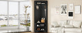 Minimalist Corner Hall Tree With Shoe Bench, Versatile Entryway Coat Rack With 4 Hooks, Corner Cabinet With Adjustable Shelf For Hallway, Living Room, Black, 29.5''W*71.6''H Black Particle Board