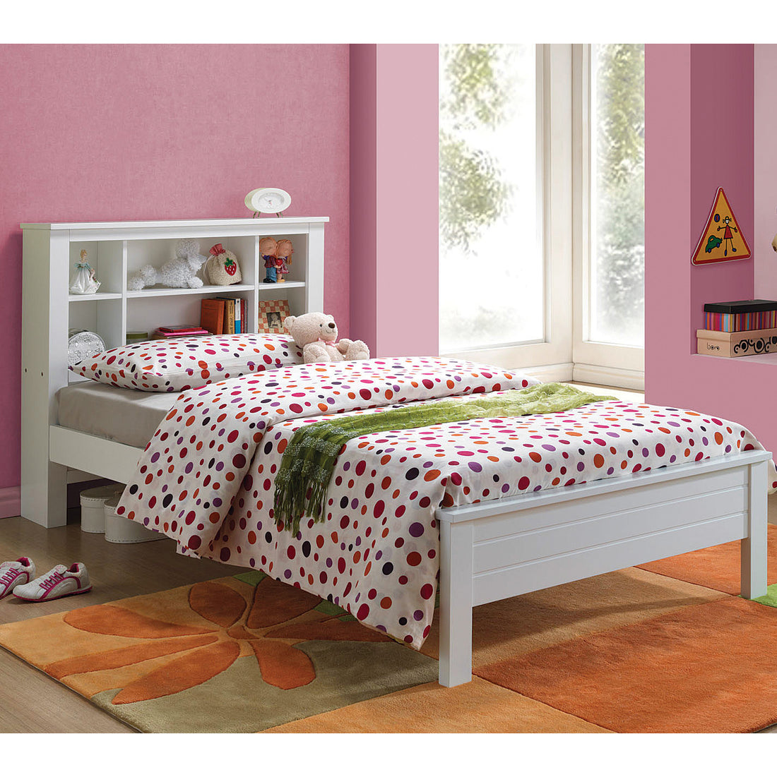 White Twin Bed Box Spring Not Required Twin White Wood White Bedroom Wood