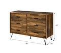 Walnut 6 Drawer Dresser Walnut Bedroom Contemporary Particle Board