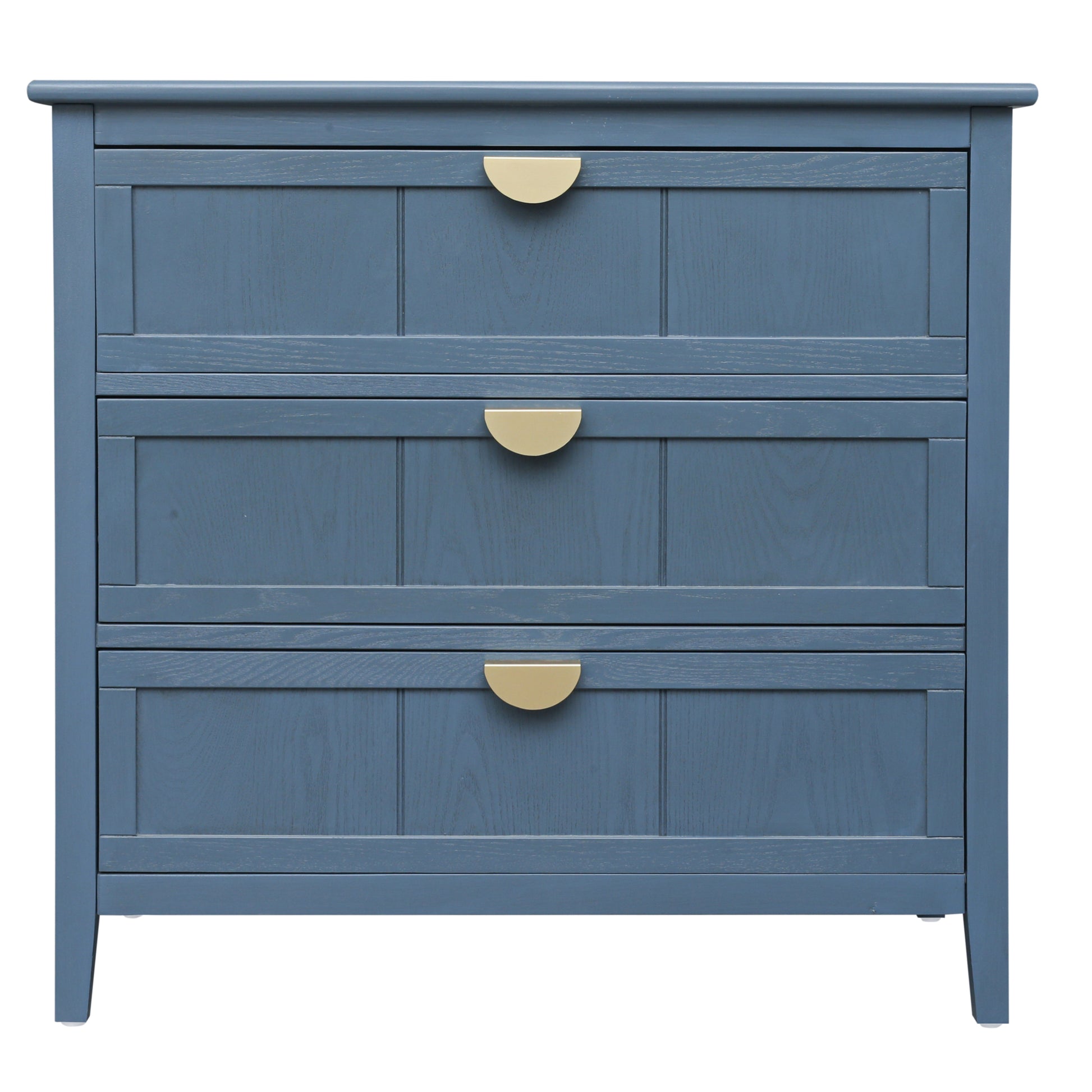 3 Drawer Cabinet, American Furniture,Suitable For Bedroom, Living Room, Study Blue Mdf