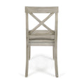 Roshan Farmhouse Acacia Wood Dining Chairs, Light Grey Wash Set Of 2 Grey Acacia Wood