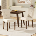 Dining Chairs Set Of 2, Upholstered Kitchen & Dining Room Chairs Cream Cream Set Of 2 Rubber Wood