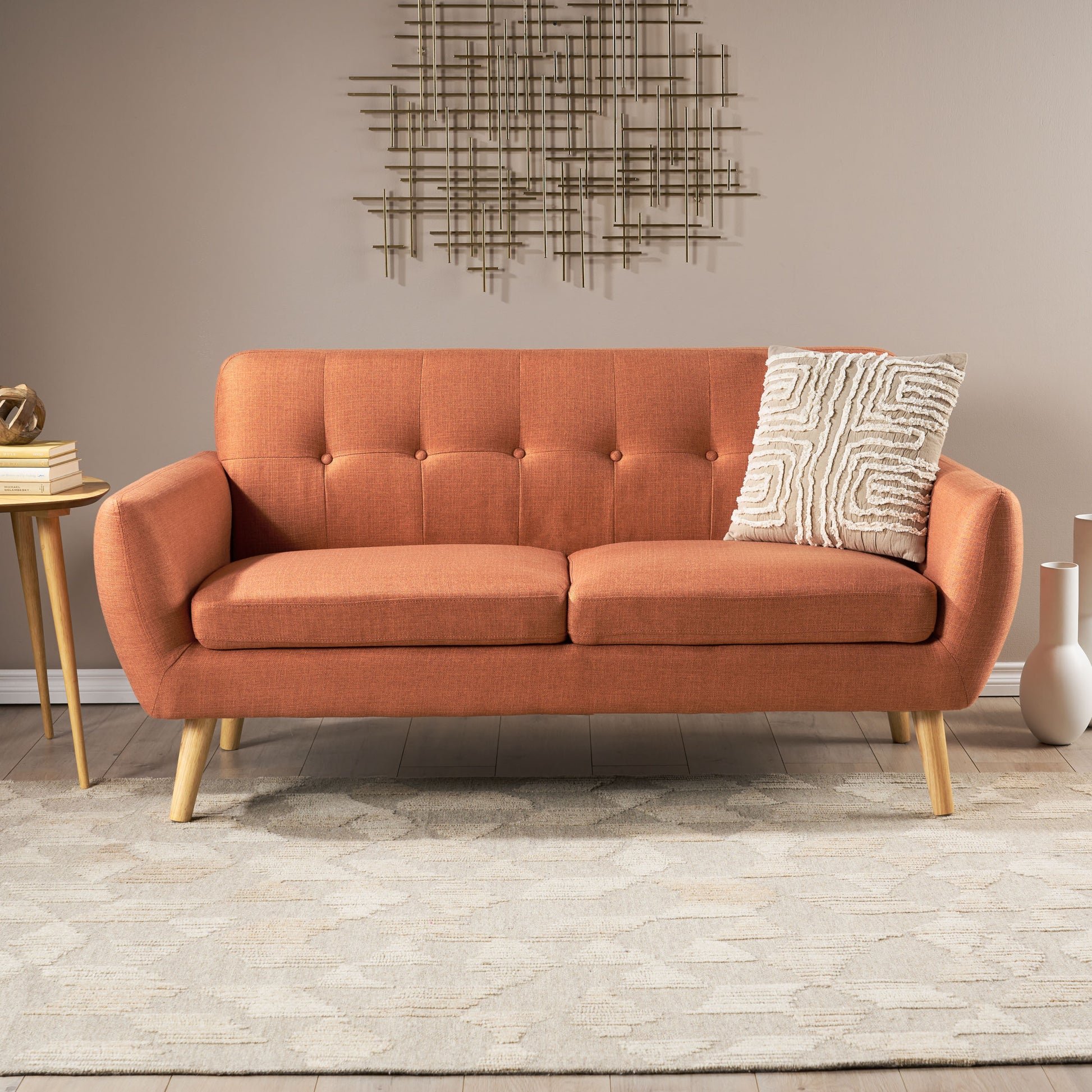 Sofa Burnt Orange Fabric