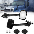 Leavan 2Pcs Hood Mirror Fit For Freightliner Cascadia 2008 2016, Pair Hood Mirrors Kit Trucks Driver Left And Passenger Side Pair Black Black Plastic