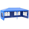 Outsunny 9.6' X 19' Large Party Tent, Outdoor Event Shelter, Gazebo Canopy With 4 Removable Window Sidewalls For Weddings, Picnics, Blue Blue Steel