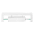 Tv Stand, 63 Inch, Console, Media Entertainment Center, Storage Cabinet, Living Room, Bedroom, Glossy White Laminate, Contemporary, Modern White 80 89 Inches Mdf