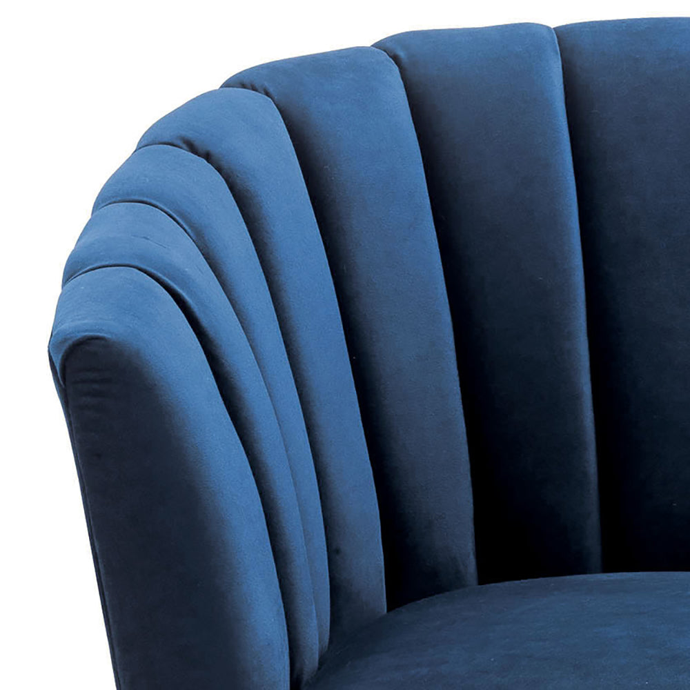 Midnight Blue And Gold Tufted Accent Chair Blue Gold Primary Living Space Wood Fabric