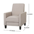 Recliner Push Back Chair For Elegant Home D Cor Beige Beige Polyester