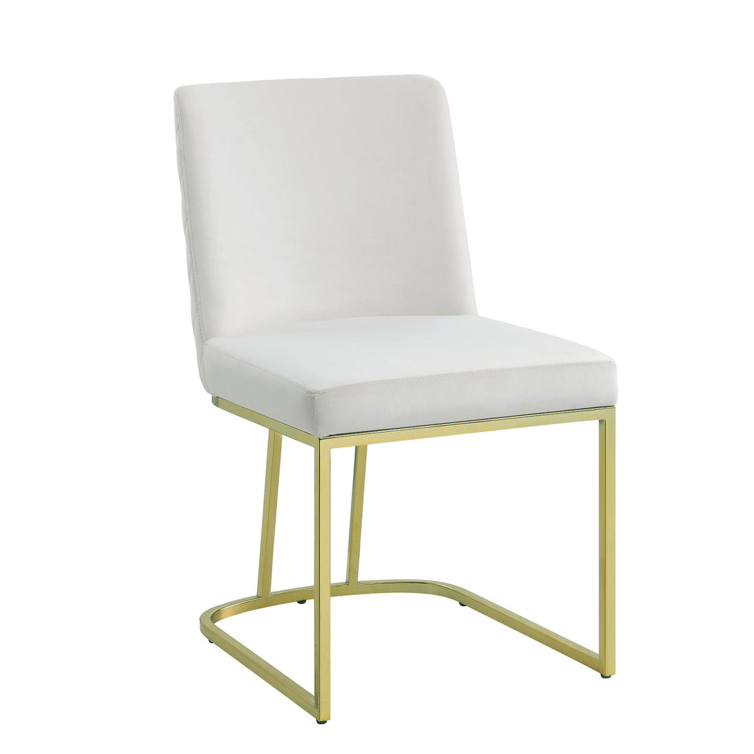 White And Gold Side Chair With Metal Base Set Of 2 Solid White Gold Dining Room Contemporary Side Chair Solid Back Set Of 2 Fabric Metal