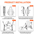 Hammock Camping Chair Folding 350 Lbs Foldable Portable Rocking Chairs For Adults Outside Swinging Camp With Stand Lawn Garden Hanging Outdoor Black Iron