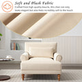 Mirod Elegant Circular Armrests, Ergonomic Lumbar Support, Vintage Roman Column Legs, Luxurious Large Size, Enhances Living Room Aesthetics, For Living Room,Bedroom And Study Beige Velvet