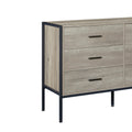 Wood Dresser With 6 Drawers, Wooden Storage Closet For Bedroom, Solid Clothes Cabinet With Sturdy Steel Frame, 48.58