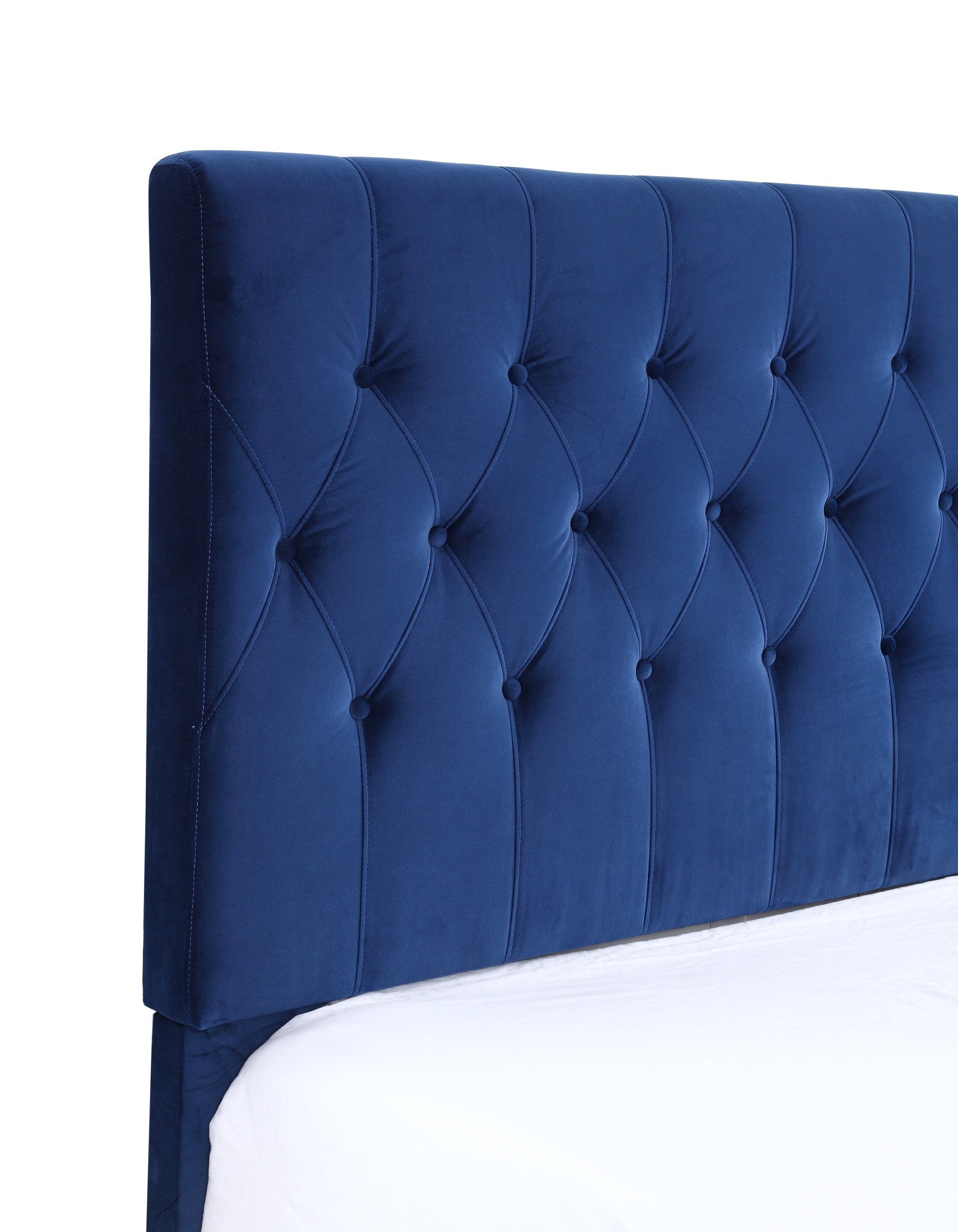 Luma Blue King Upholstered Bed King Blue Foam Solid Wood