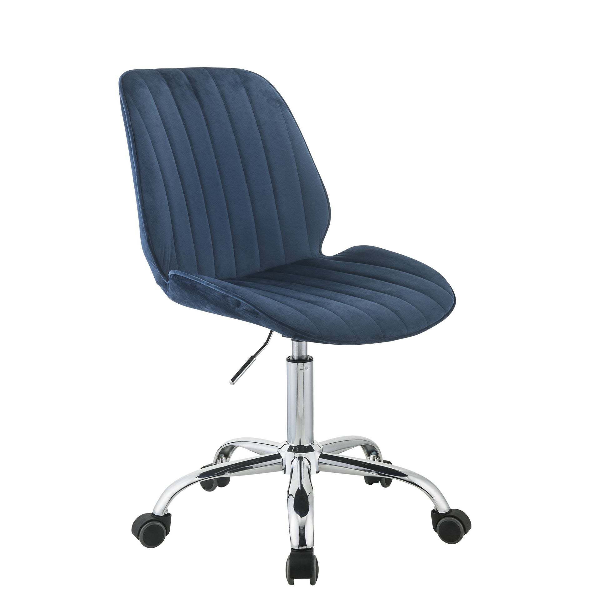 Twilight Blue And Chrome Swivel Office Chair Solid Blue Office Office Chairs Swivel Velvet