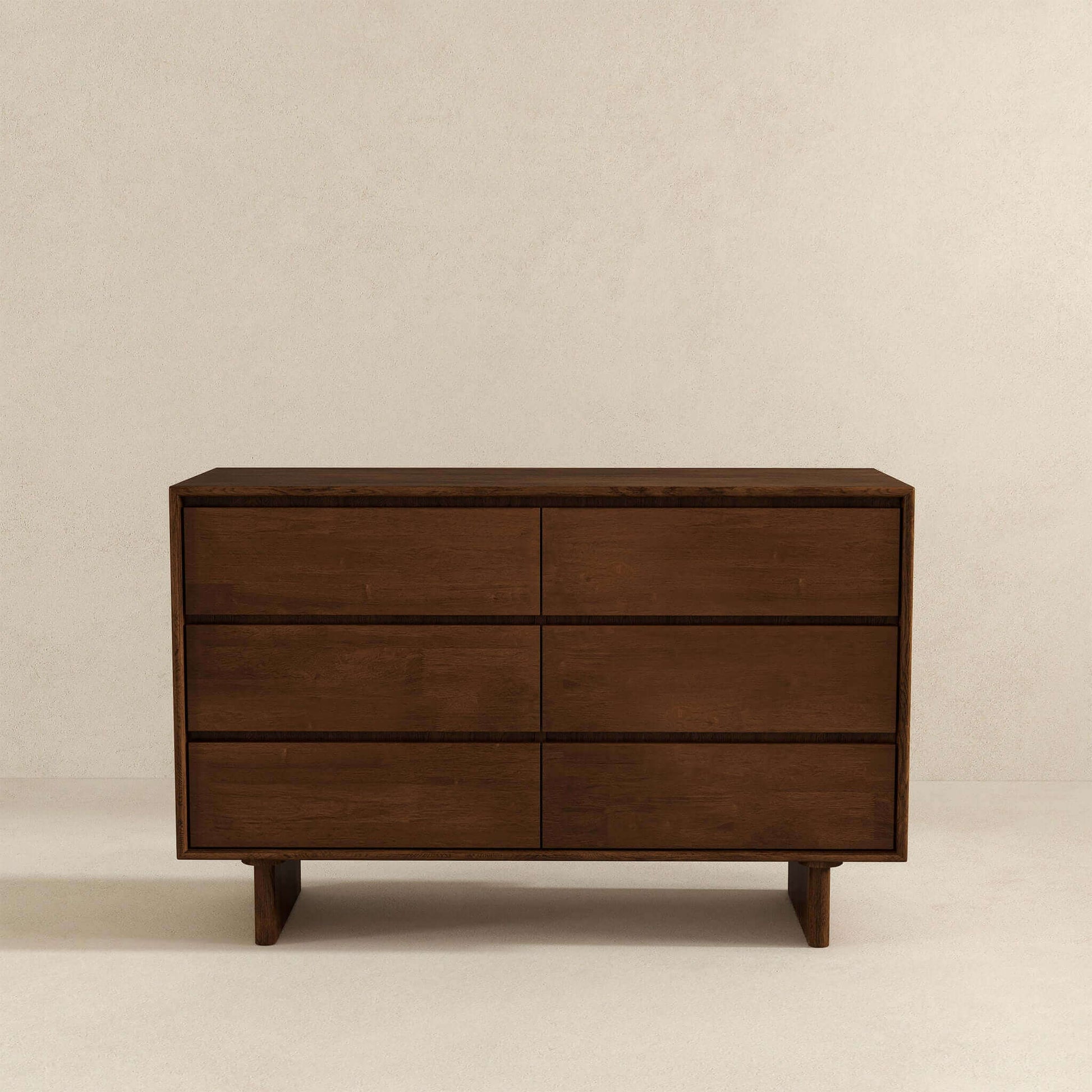 Dubrovnik Mid Century Modern Walnut Dresser With 6 Drawers Brown,Wood Brown Bedroom Mid Century Modern Walnut Solid Wood