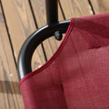 Outsunny 3 Person Porch Swing Bench With Stand & Adjustable Canopy, Armrests, Steel Frame For Outdoor, Garden, Patio, Porch & Poolside, Wine Red Red Steel