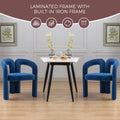 Coolmore Contemporary Designed Velvet Fabric Upholstered Accent Dining Chair Barrel Side Chairs Kitchen Armchair For Living Room Set Of 2 Navy Velvet Navy Foam Velvet