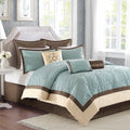 9 Piece Charmeuse Comforter Set Blue Queen Queen Blue Polyester