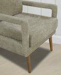 Mid Century Armchairaccent Chair With Chenille Armrest & Soft Cushion For Living Room, Bedroom, Home Office, Study, Light Grey Gray Foam Wood Fabric