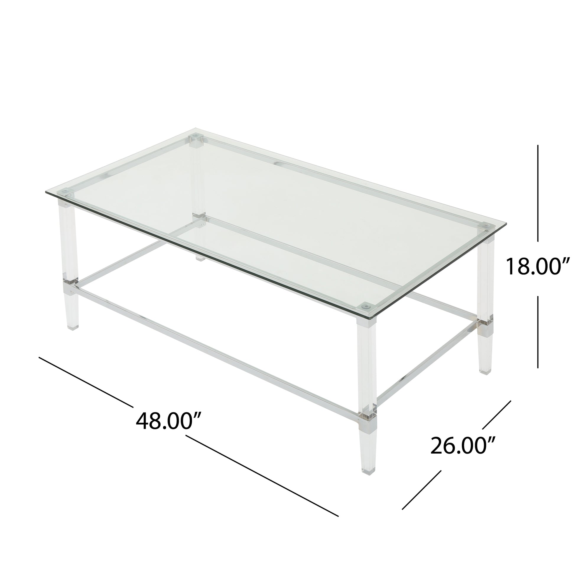 Rectangle Coffee Table Clear Glass