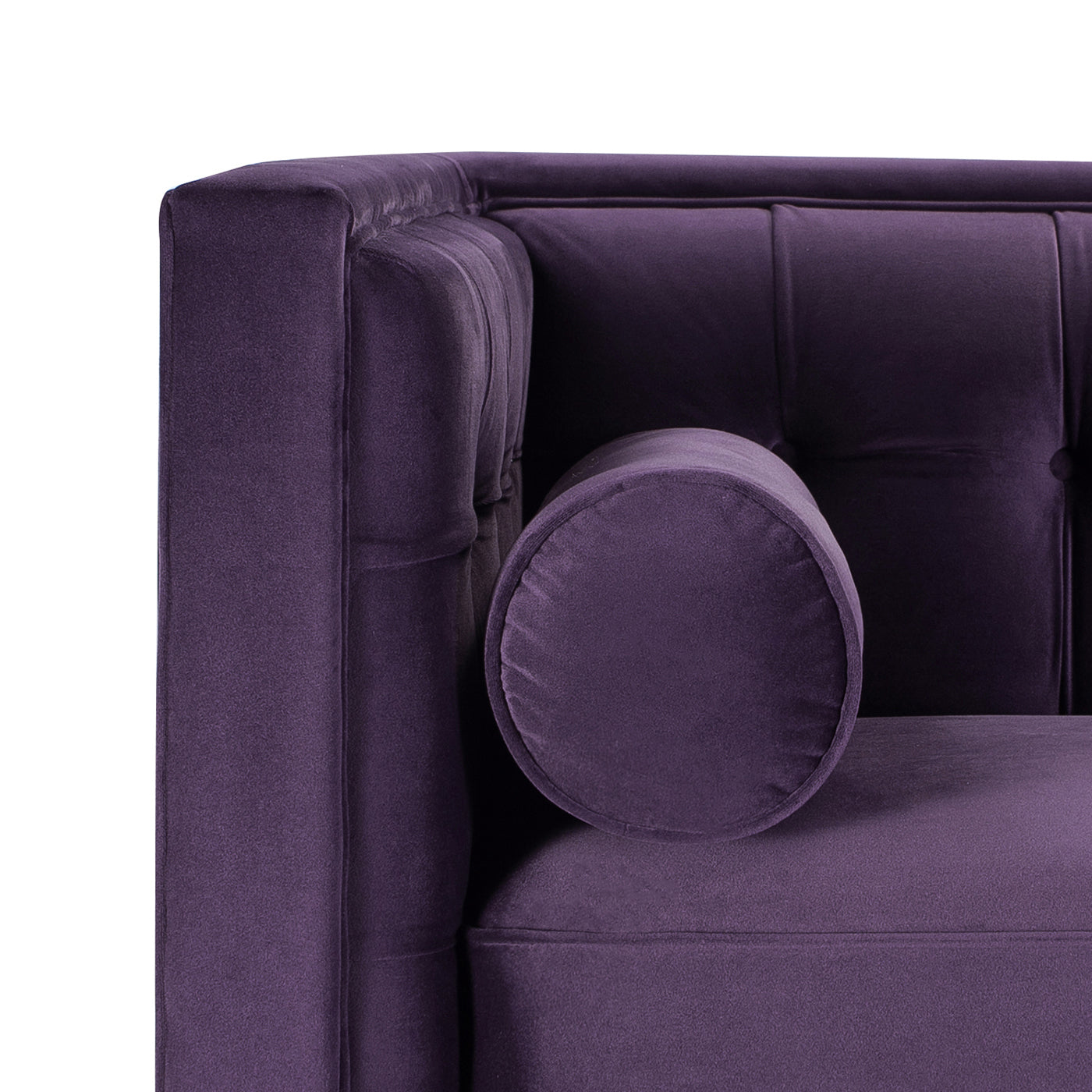 Jack 84" Modern Tuxedo Tufted Sofa, Purple Velvet Purple Foam Velvet 3 Seat