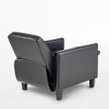 Black Fax Leather Push Back Chair For Elegant Home D Cor Black Pu Leather