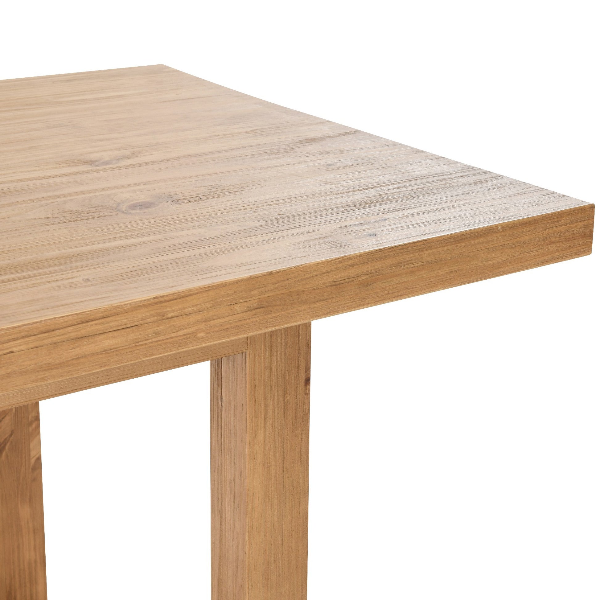 Jax 70 Inch Pine Wood Dining Table, 6 Seater, Handcrafted, Natural Brown Brown Solid Wood